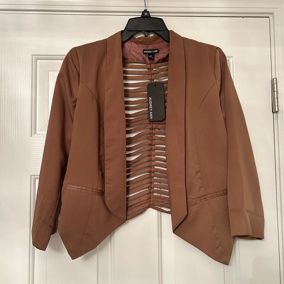 Audrey Ann Jackets & Blazers - 3/4 length brown blazer NWT